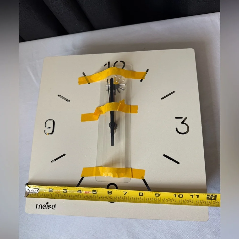 Modern Corner Black & Cream Wall Clock W/ Pendulum - & Illumination - NIB